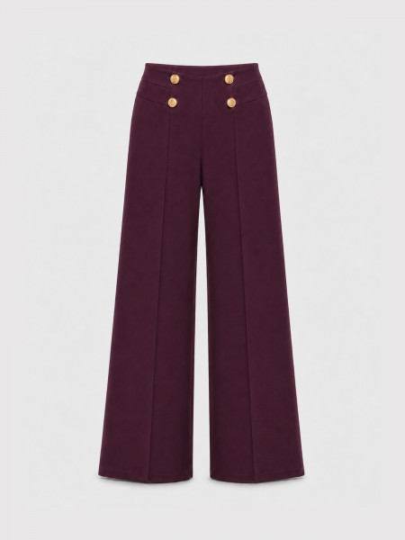 Wide-leg trousers with buttons