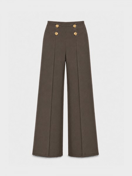 Wide-leg trousers with buttons