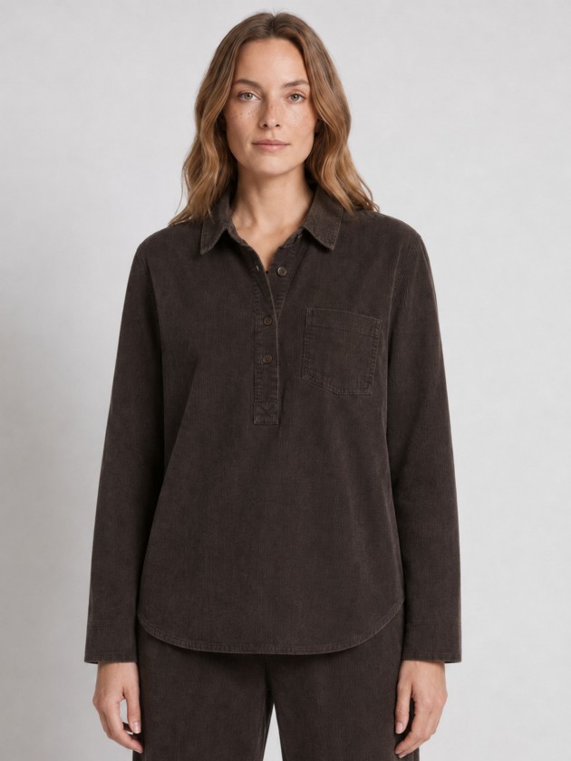 Chemise en velours côtelé avec poche Chemise en velours côtelé avec poche