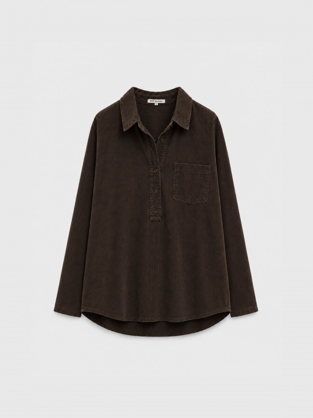 Chemise en velours côtelé avec poche Chemise en velours côtelé avec poche