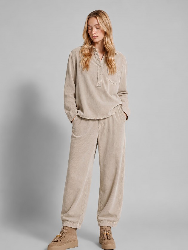 Corduroy trousers with elastic waistband Corduroy trousers with elastic waistband