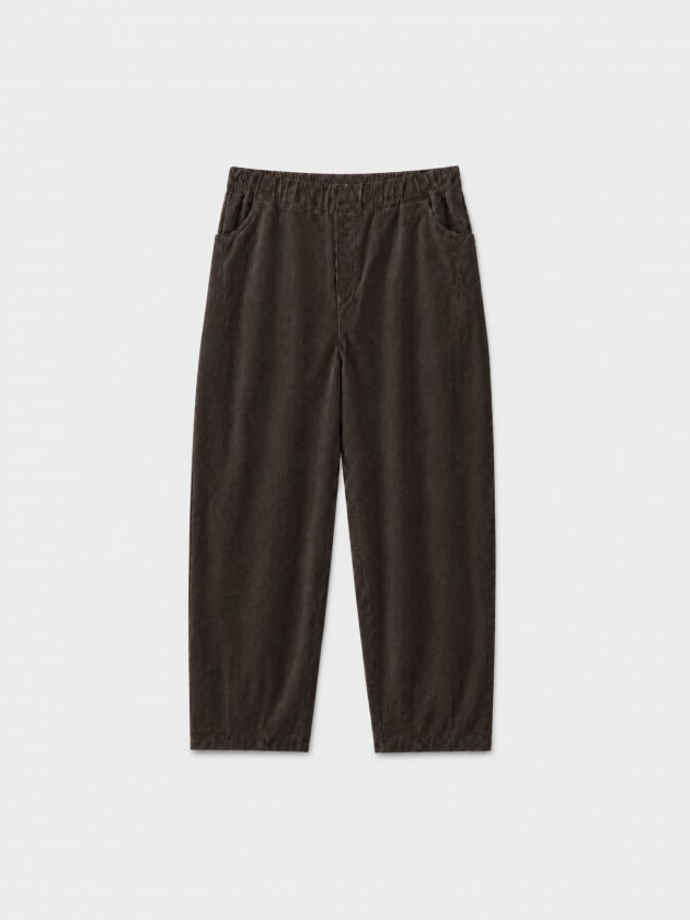 Pantalon en velours c�tel� avec taille �lastiqu�e
