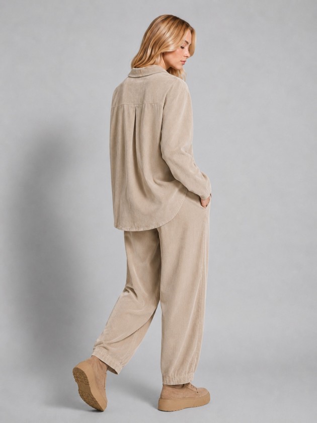 Corduroy trousers with elastic waistband Corduroy trousers with elastic waistband