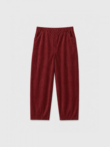 Corduroy trousers with elastic waistband