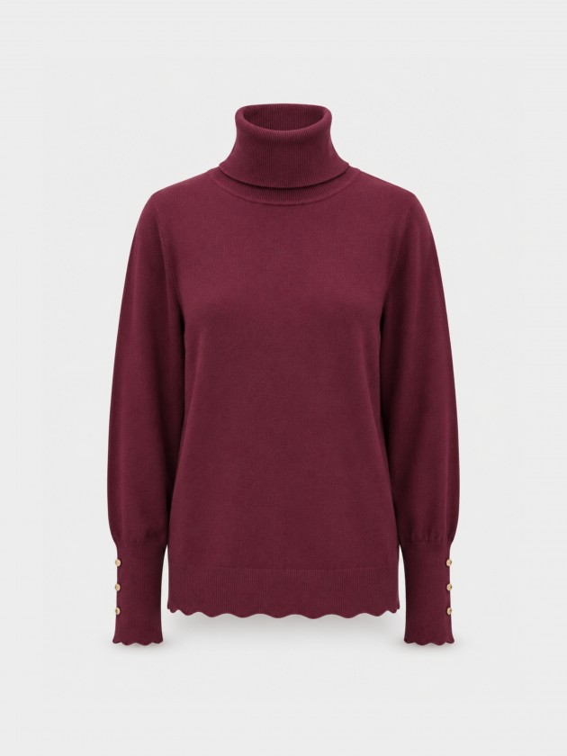 Pull en maille � col montant