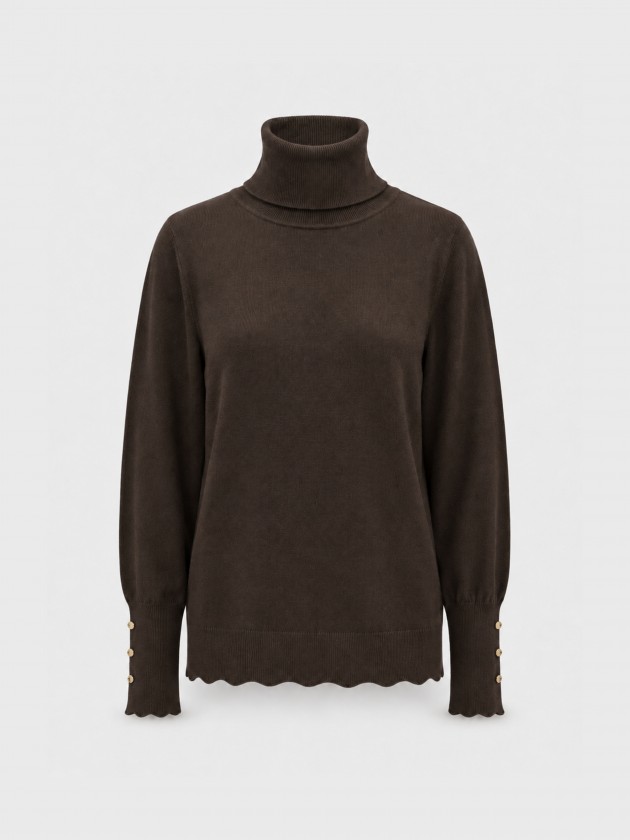 Pull en maille � col montant