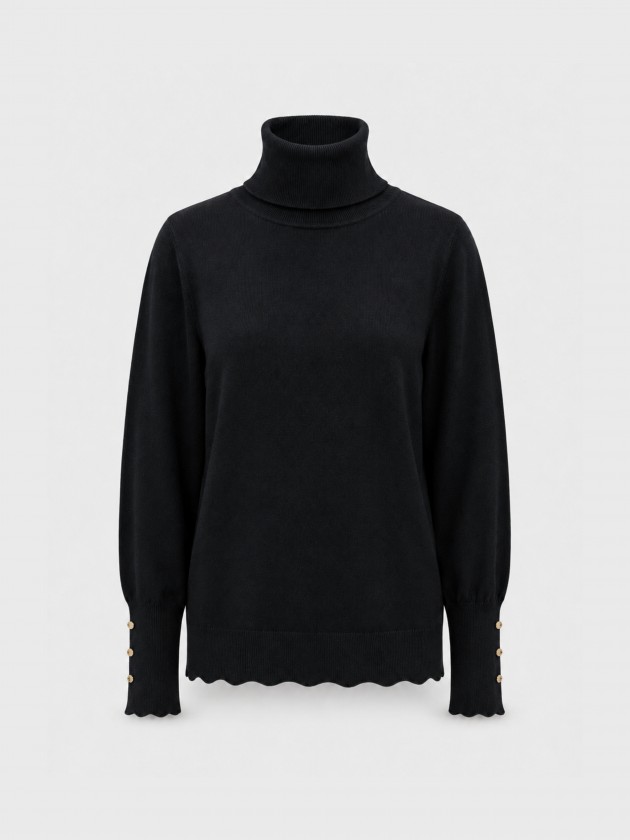 Pull en maille � col montant