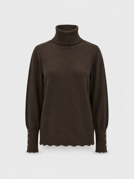 Pull en maille � col montant