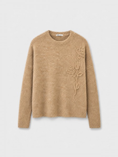 Camisola de malha com flores