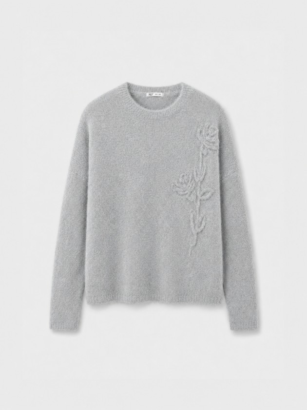 Knitted sweater with flowers Knitted sweater with flowers