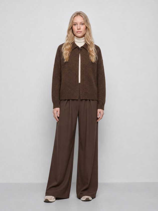Veste en maille � col