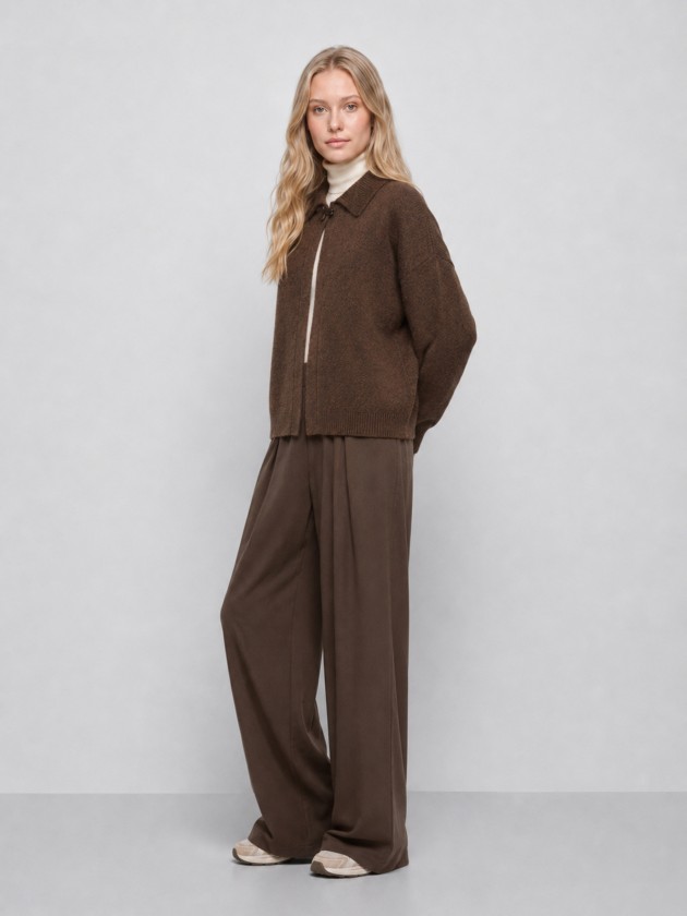 Veste en maille � col