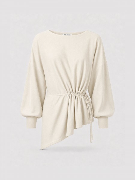 Camisola de malha com cintura ajust�vel