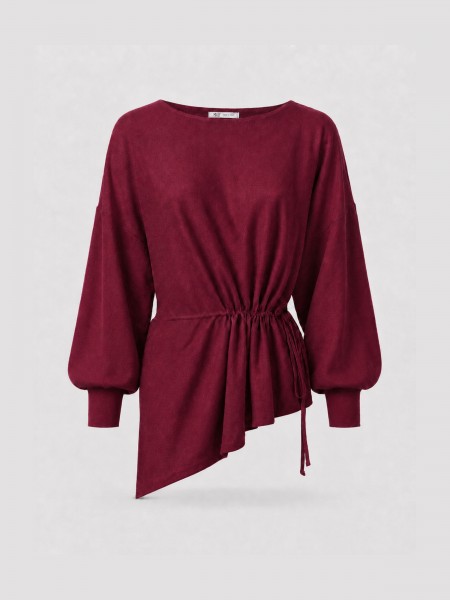 Camisola de malha com cintura ajust�vel
