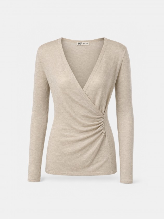 Pull tricoté avec drapé Pull tricoté avec drapé