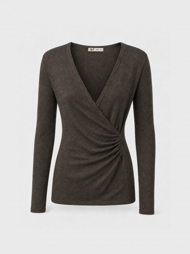Pull tricoté avec drapé Pull tricoté avec drapé
