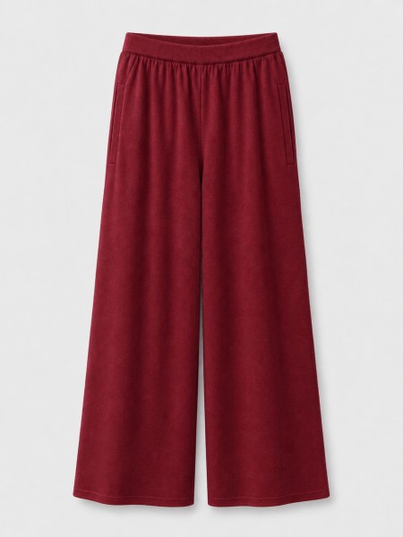 Pantalon � jambes larges avec taille �lastique.