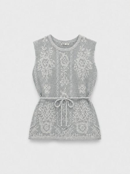 Lace vest with belt