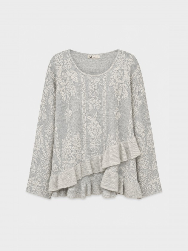 Camisola de malha com folhos