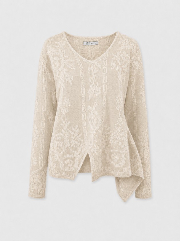 Camisola de malha assim�trica