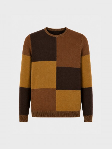 Color block knit sweater