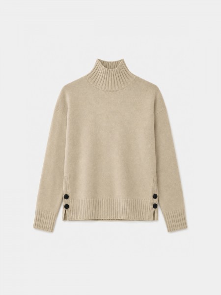 Pull en maille � col montant