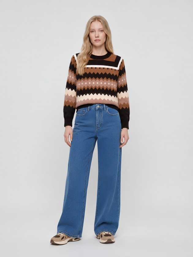 Jacquard knit sweater