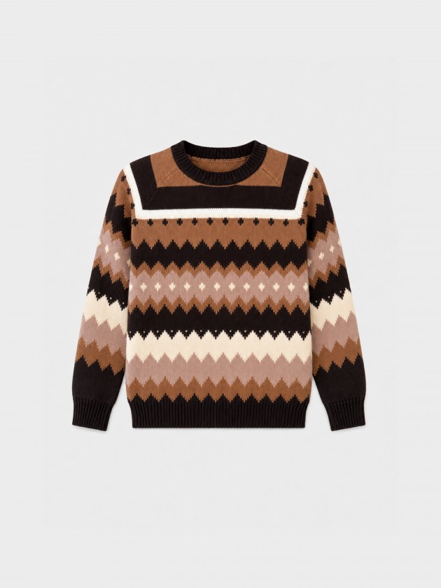 Jacquard knit sweater