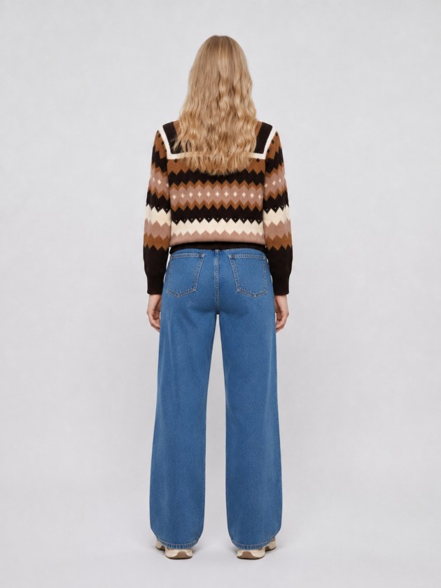 Jacquard knit sweater