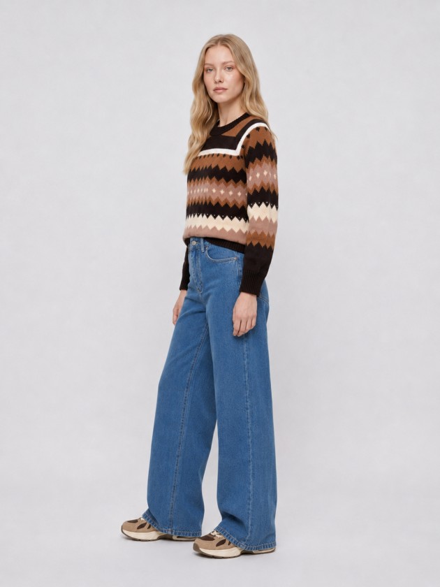 Jacquard knit sweater