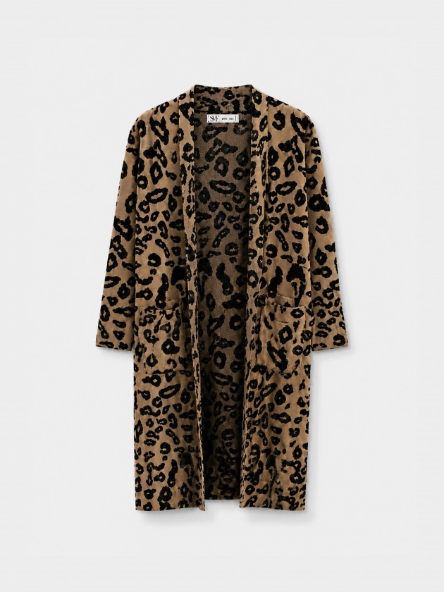 Casaco de malha animal print