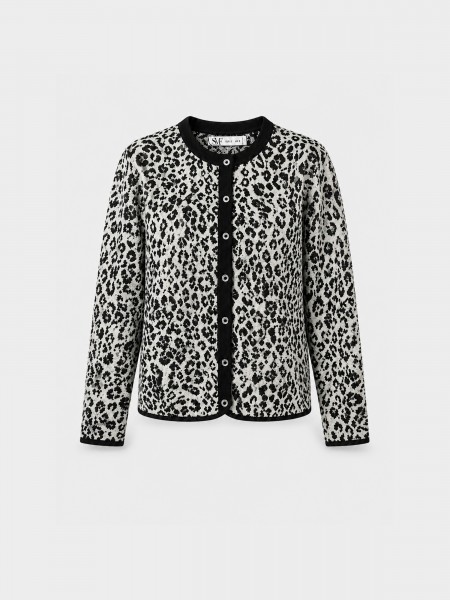 Animal print knit jacket