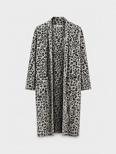 Animal print knit jacket