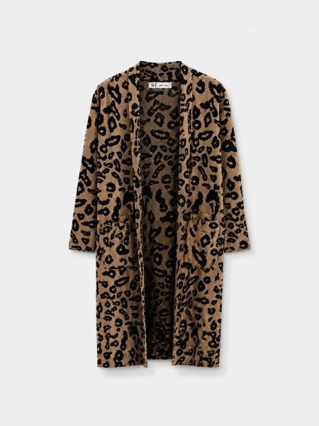Casaco de malha animal print