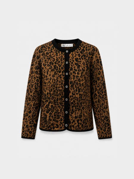 Veste en maille � imprim� animal