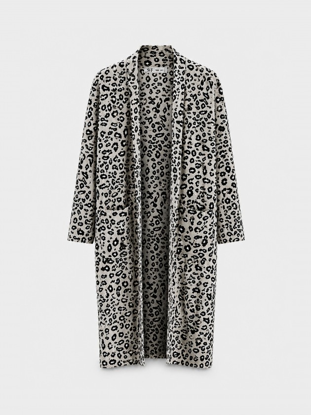 Casaco de malha animal print Casaco de malha animal print