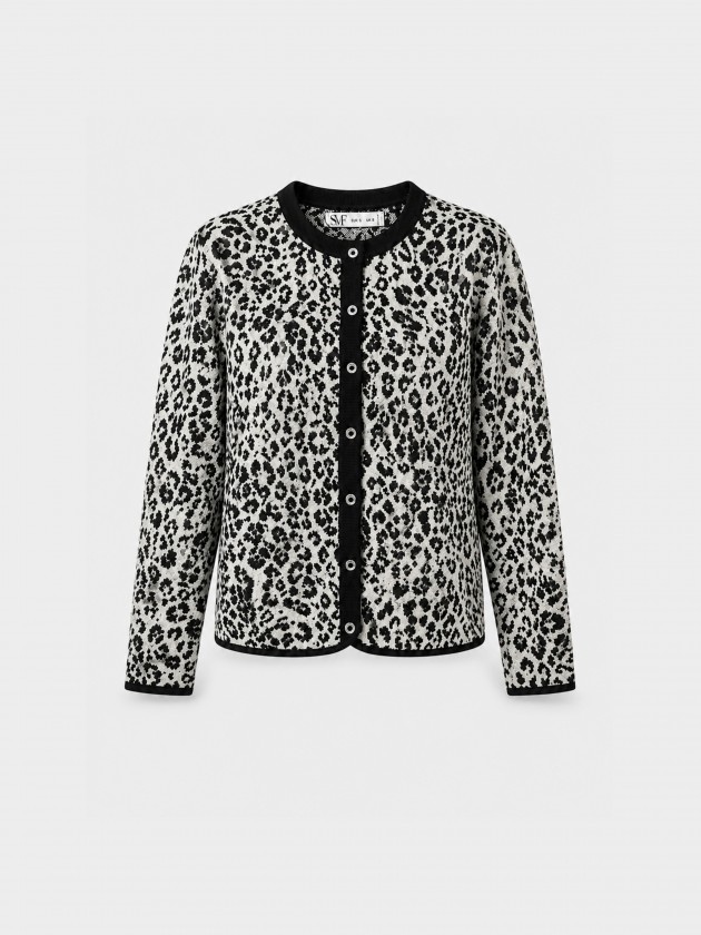 Animal print knit jacket