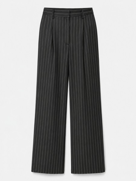 Pantalon ray� � jambes larges