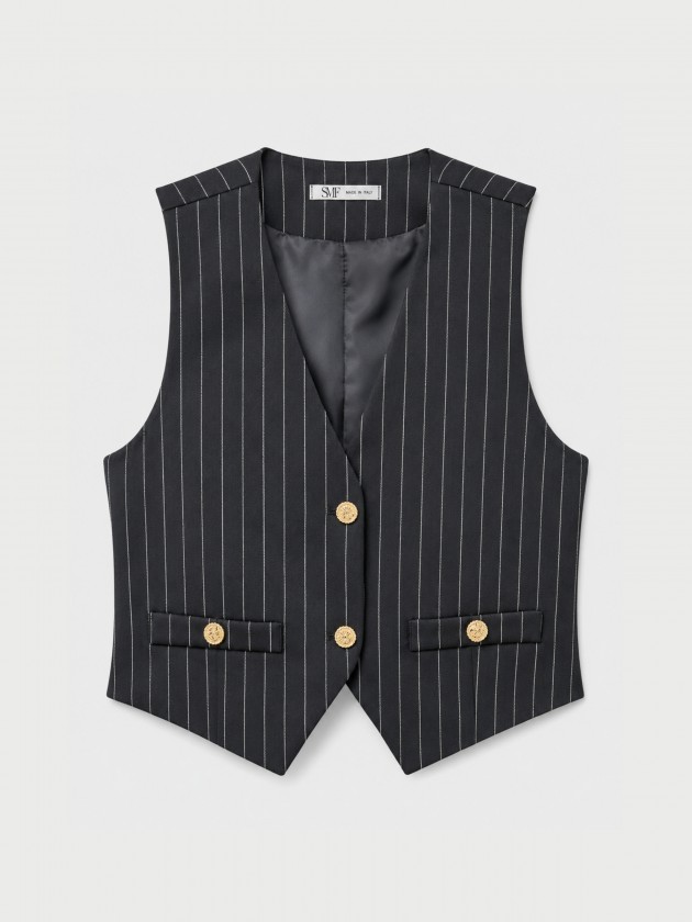 Striped vest with gold buttons Striped vest with gold buttons