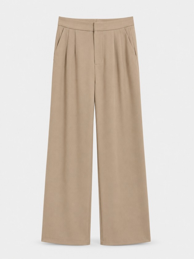 Pantalon plissé à jambes larges Pantalon plissé à jambes larges