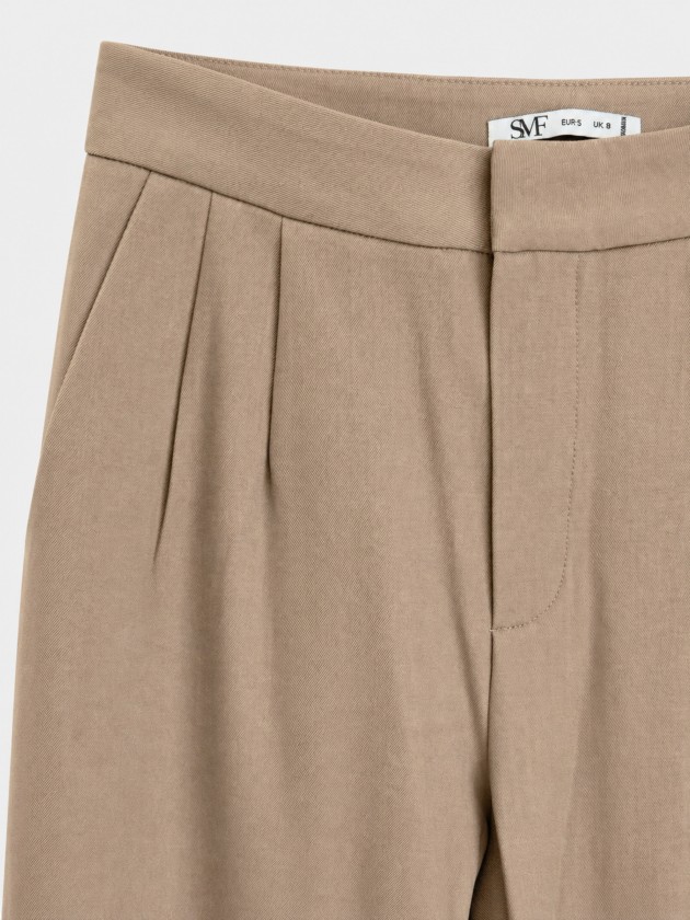 Pantalon plissé à jambes larges Pantalon plissé à jambes larges