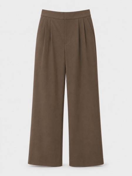 Wide leg pleated trousers