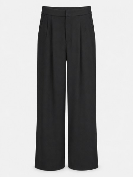 Wide leg pleated trousers