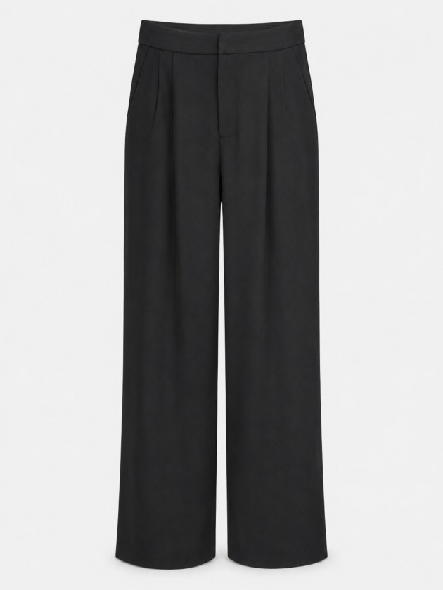 Pantalon pliss� � jambes larges
