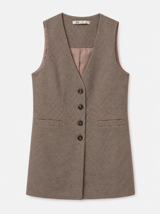 Long vest with squares Long vest with squares