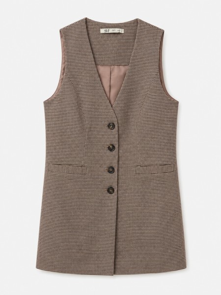 Gilet long � carreaux