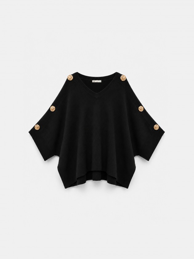 Knitted sweater with appliqués Knitted sweater with appliqués