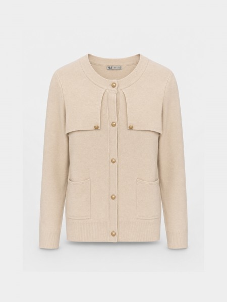 Knitted jacket with pockets