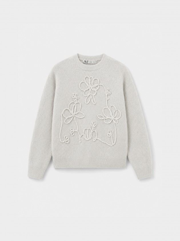 Knitted sweater with embroidery Knitted sweater with embroidery
