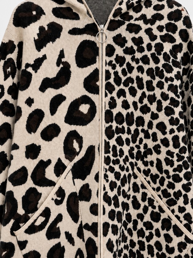 Animal print knit jacket